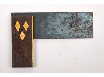 Antique Wood And Metal Set Square