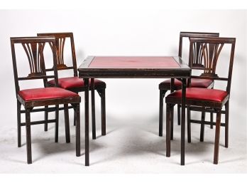 Vintage Poker Table And Folding Chairs Set From Scully And Scully, $525 Original Retail