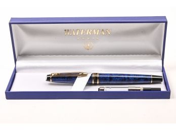 Royal Blue Waterman Fountain Pen In Gift Box.