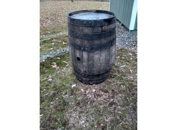 Vintage Strap Sided Wooden Barrell