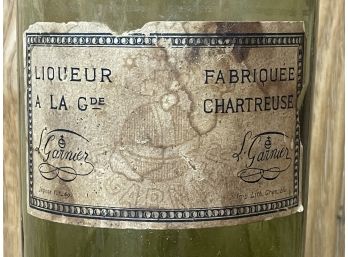 Rare Chartreuse Bottle (empty) Possibly Dating From 1878-1903. Good Label & A Bit Of Cork In The Bottle.