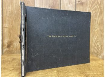 Very Old & Rare Hard Cover Hopkins & Allen Arms Co. Catalog With Hand Binding. Bonus Replica Sign Included.