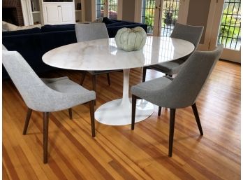 Fantastic Oval Saarinen Tulip Style Table With Marble Top - One Year Old - Paid $2,950 - Excellent Condition