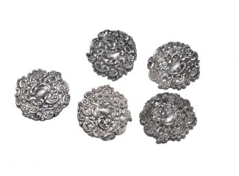 5 Antique Sterling Buttons