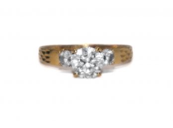 10k Yellow Gold Engagement Ring - Size 6.75