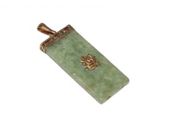 10k Gold And Jade Pendant