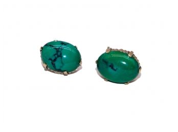 14k Yellow Gold Pair Of Turquoise Earrings With Appraisal - Retail $1,400