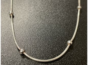 Lovely Sterling Silver - Marked 925 - Studded Necklace