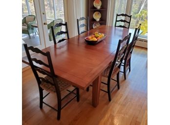 Beautiful Wood Dining Room Table, 101.5 Inches X 44 Inches, Two Leaves