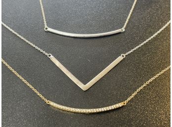 Lot Of Three Sterling Silver Necklaces