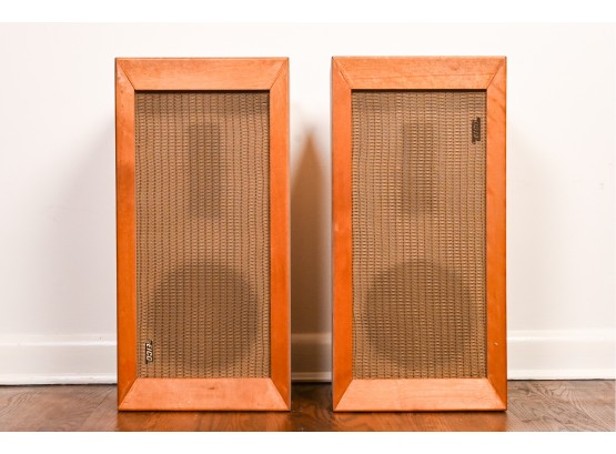 Vintage Pair Of Eico HiFi Speakers In Oak-Finished Cabinets