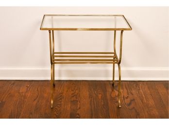 Brass Side Table With Glass Top
