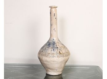 Hand-Thrown Glazed Pottery Urn