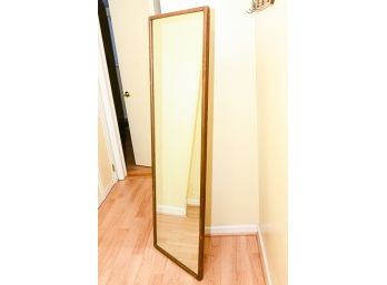 Full Length Mid-Century Wood Framed Mirror