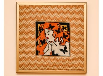 Original Pop-Art Style Tapestry In Gold Frame