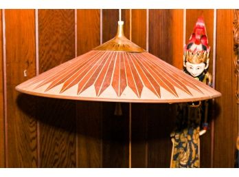 Inlaid Wooden Hanging Wall Lamp Fixture