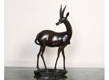 Hand-carved African Hardwood Antelope Figurine
