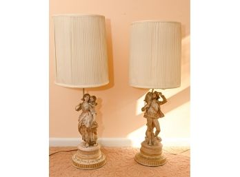 Pair Of Porcelain Figural Lamps