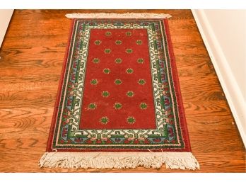 Oriental Area Rug In Red And Green