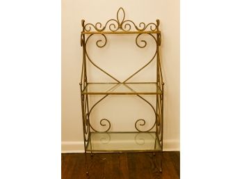 Gold Finish Scrolled Metal Etagere