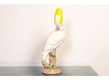 Signed Ceramic Cockatoo Statuette