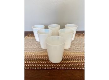 Vintage Opalescent Milk Glass Juice Cups