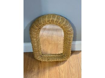 Vintage Rounded Wicker Mirror