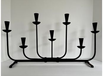 SAKONI Denmark (marked) Sculptural Candleholder Black Forged Steel