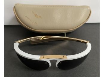 Authentic Original 1960's  Renauld  Women's Sunglasses With Case White & Gold Frames