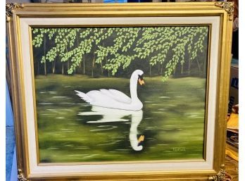 Acrylic Painting Of Swan By R LaMarca