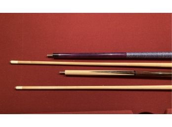 2 Very Nice Traveling Cue Sticks To Take The Game On The Road
