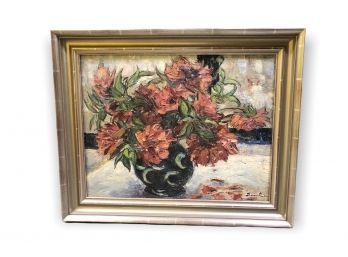 Still Life Oil On Canvas Signed By Artist