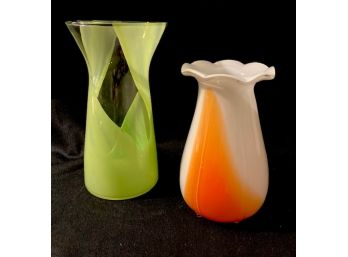 Two Unique Glass Vases