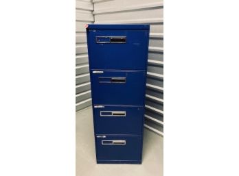 Blue Four Drawer File Cabinet