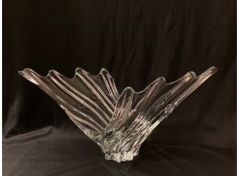 Vintage Mid-century Modern French Art Vannes Le Chatel Crystal Swirl Bowl