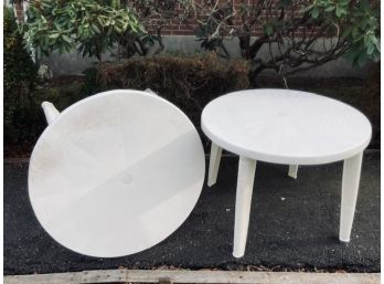 Two Plastic Outdoor Table