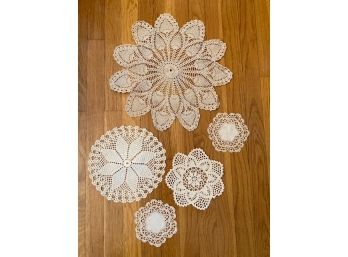 Grouping Of Five Vintage Doilies