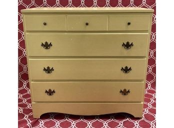 Vintage Painted Country Yellow Four-drawer Dresser