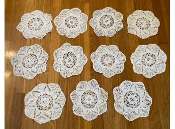 Set Of Eleven Imperial Elegance Cotton Doilies