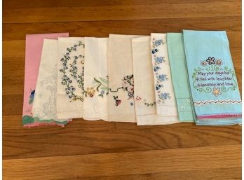 Nine Colorful Vintage Tea Towels
