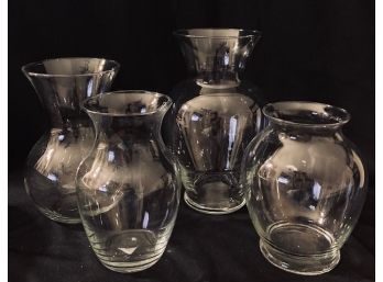 Collection Of Four Clear Bouquet Vases