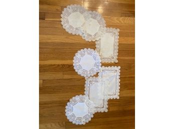 Grouping Of Lace Doilies In White And Off-white
