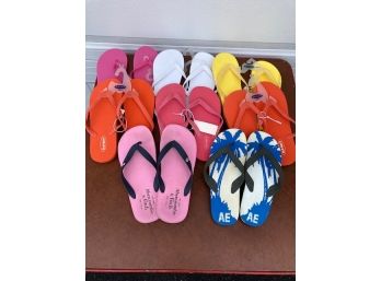 Grouping Of New And Used Men's Flip Flops - Size 10/11