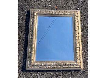 Contemporary Wall Mirror With Gold Gilt Finish And Leaf Design