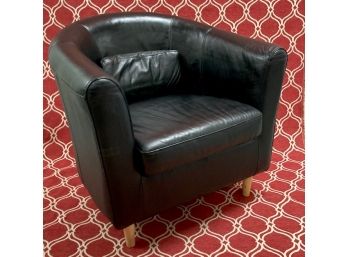 One Pair Of Faux Leather Barrell Back Chairs