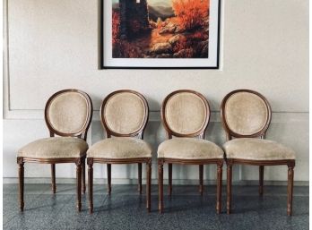 Set A Four Ethan Allen Medallion Back Side Chairs