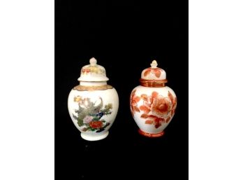 Two Vibrant Porcelain Ginger Jars