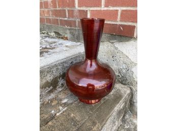 Contemporary Ox Blood-tone Genie Bottle Stone Vase