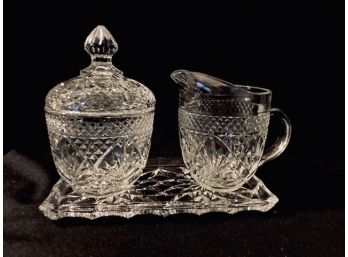 Vintage Sugar Bowl And Creamer With Underplate
