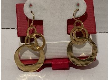 Vintage Gold Tone Dangle Pierced Earrings